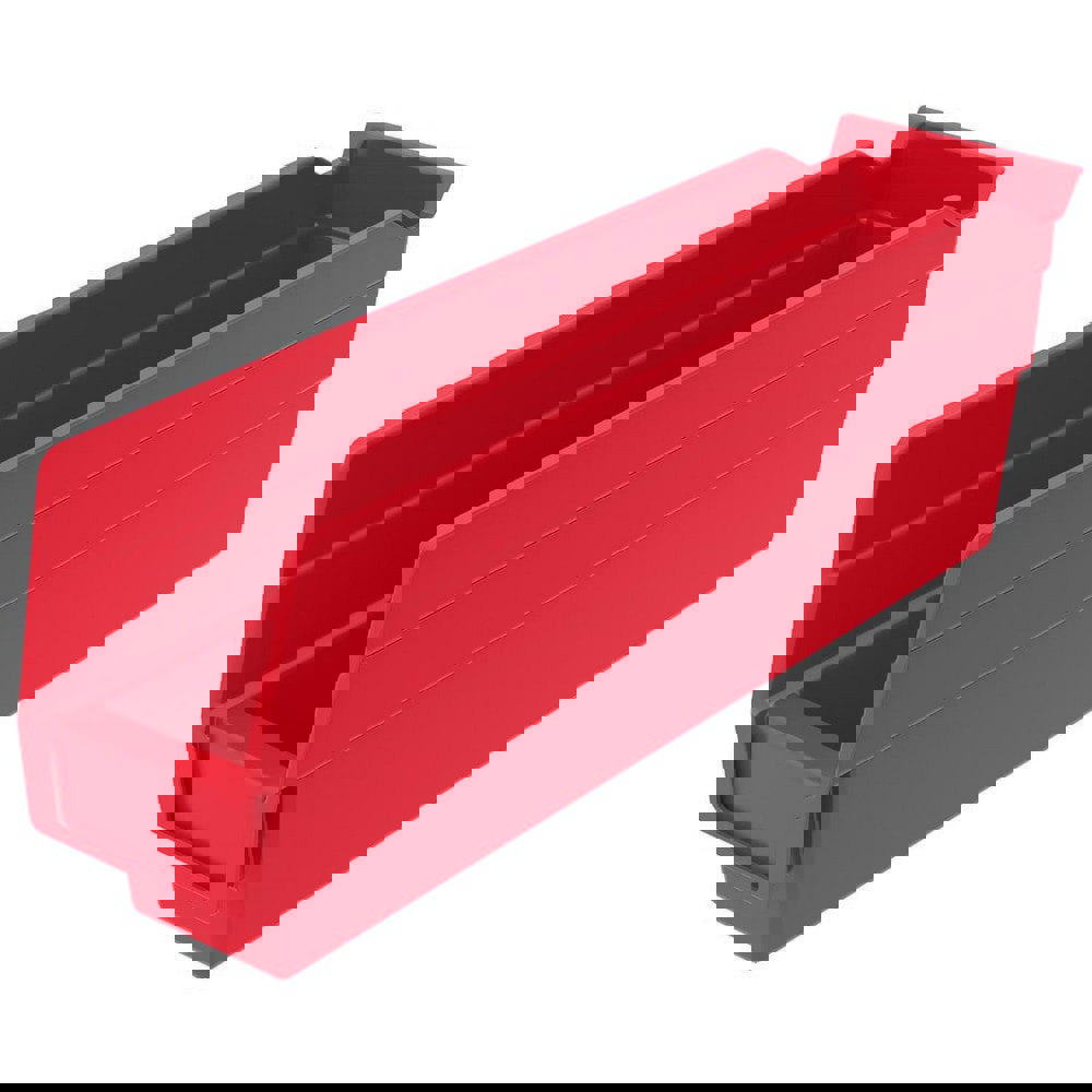 Plastic Hopper Shelf Bin: Red